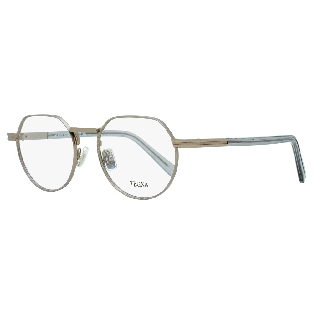 Zegna Rounded Geometric Eyeglasses EZ5286 015 Matte Ruthenium/Gray 51mm